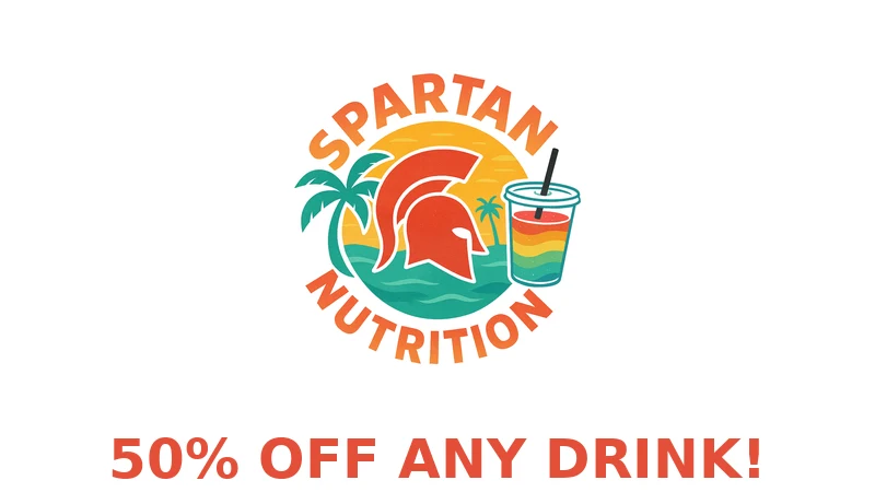 Spartan Nutrition coupon for 50% off any first drink
